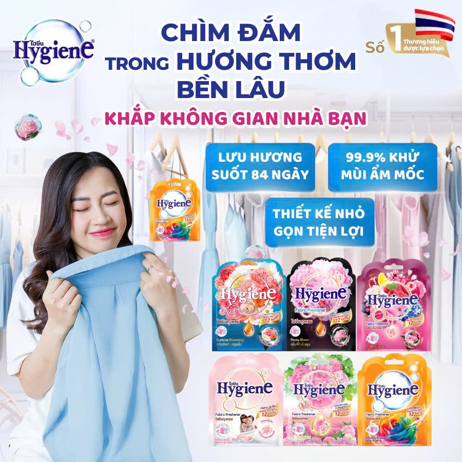 Ngát hương ủi nhàn với nước xịt thơm quần áo Hygiene