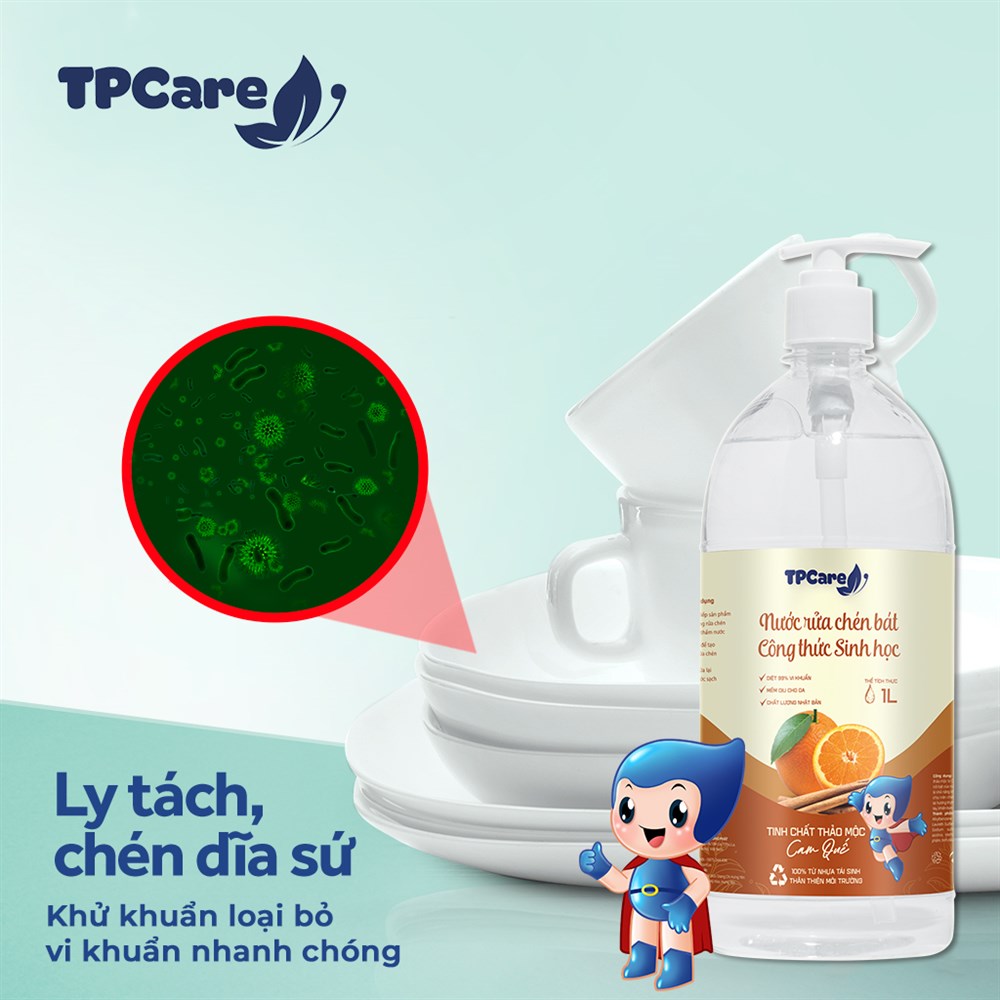 Rửa bát thật vui, chẳng lo hại da cùng nước rửa bát TPCare 