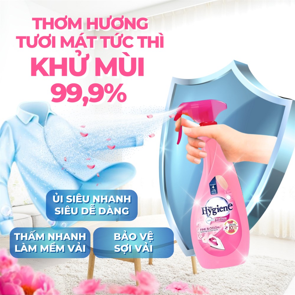 Ngát hương ủi nhàn với nước xịt thơm quần áo Hygiene