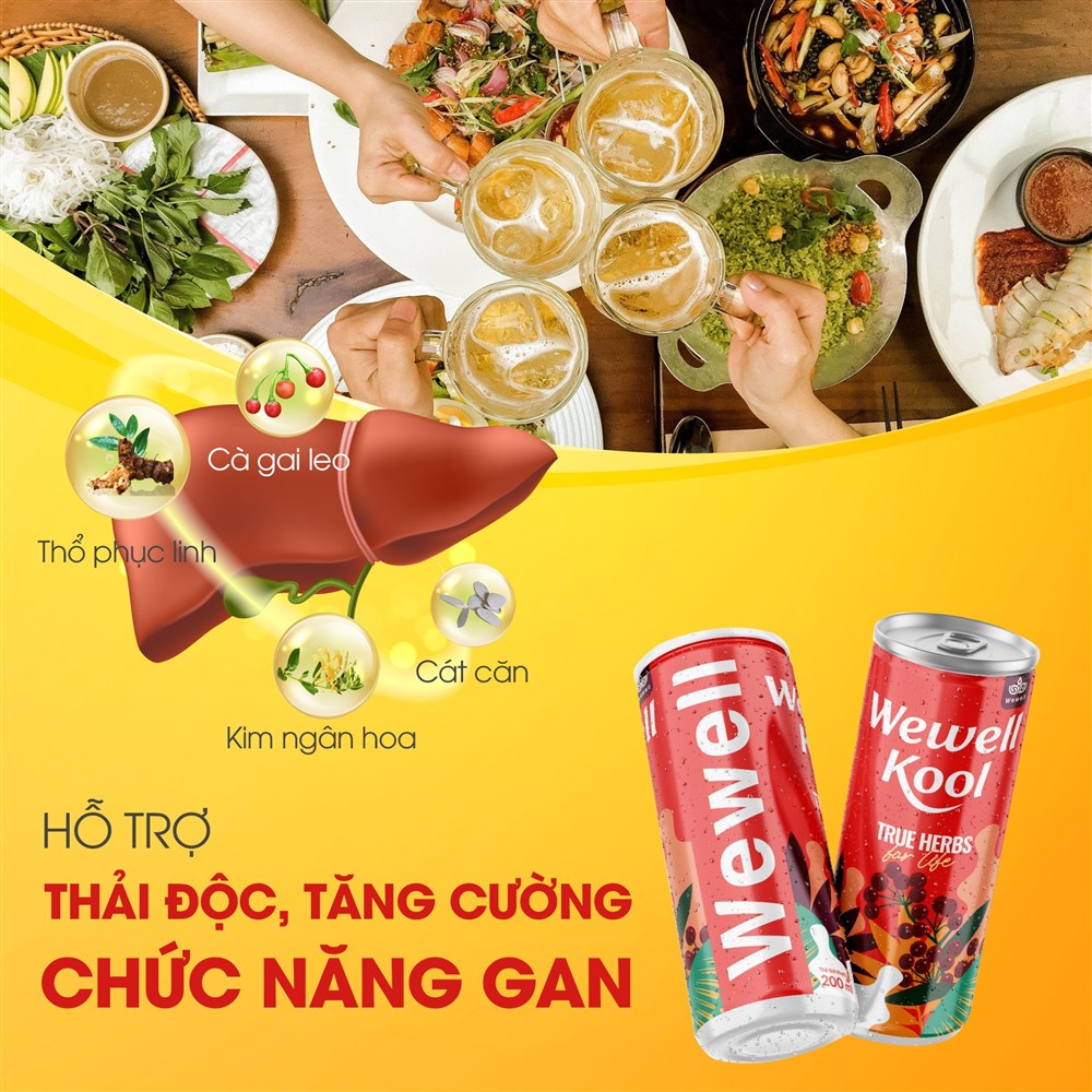 Đánh thức cơ thể với nước uống thảo dược Wewell Kool