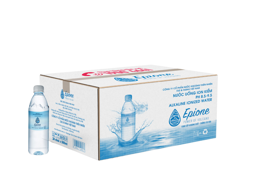 Thùng nước ion kiềm Epione 500ml 24 chai