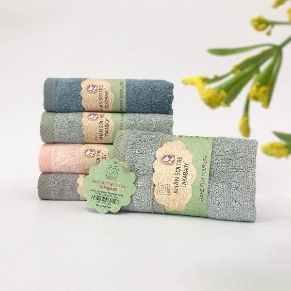 Combo 2 Khăn Mặt Sợi Tre S'BABY 28x50cm xuất Nhật