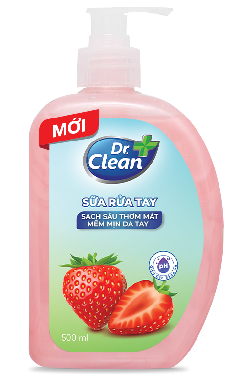 Nước rửa tay hương dâu Dr Clean 500ml