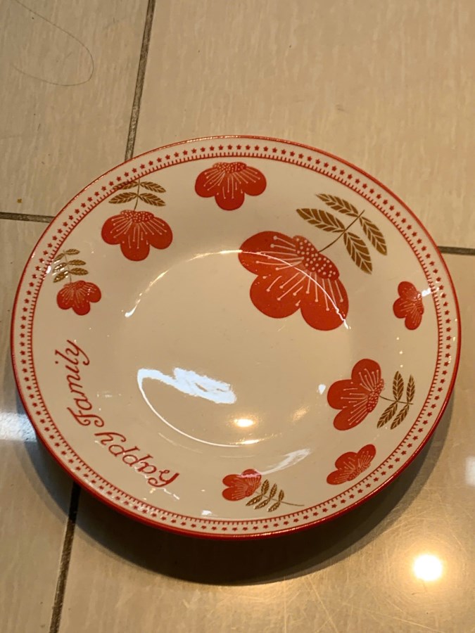 Đĩa sâu hoa hồng phấn 8inch