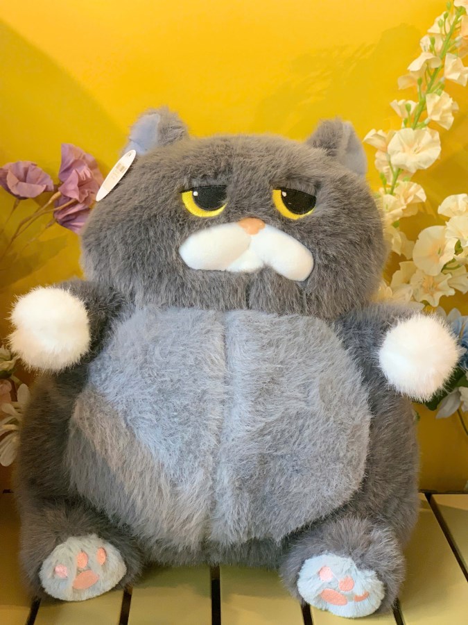 Mèo bự mặt quạo 30cm xám