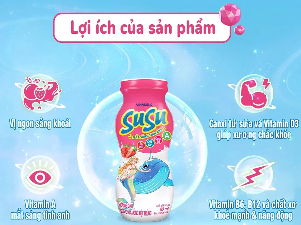 Sữa chua Susu hương dâu - Vị ngon khó cưỡng, sức khoẻ vượt trội 