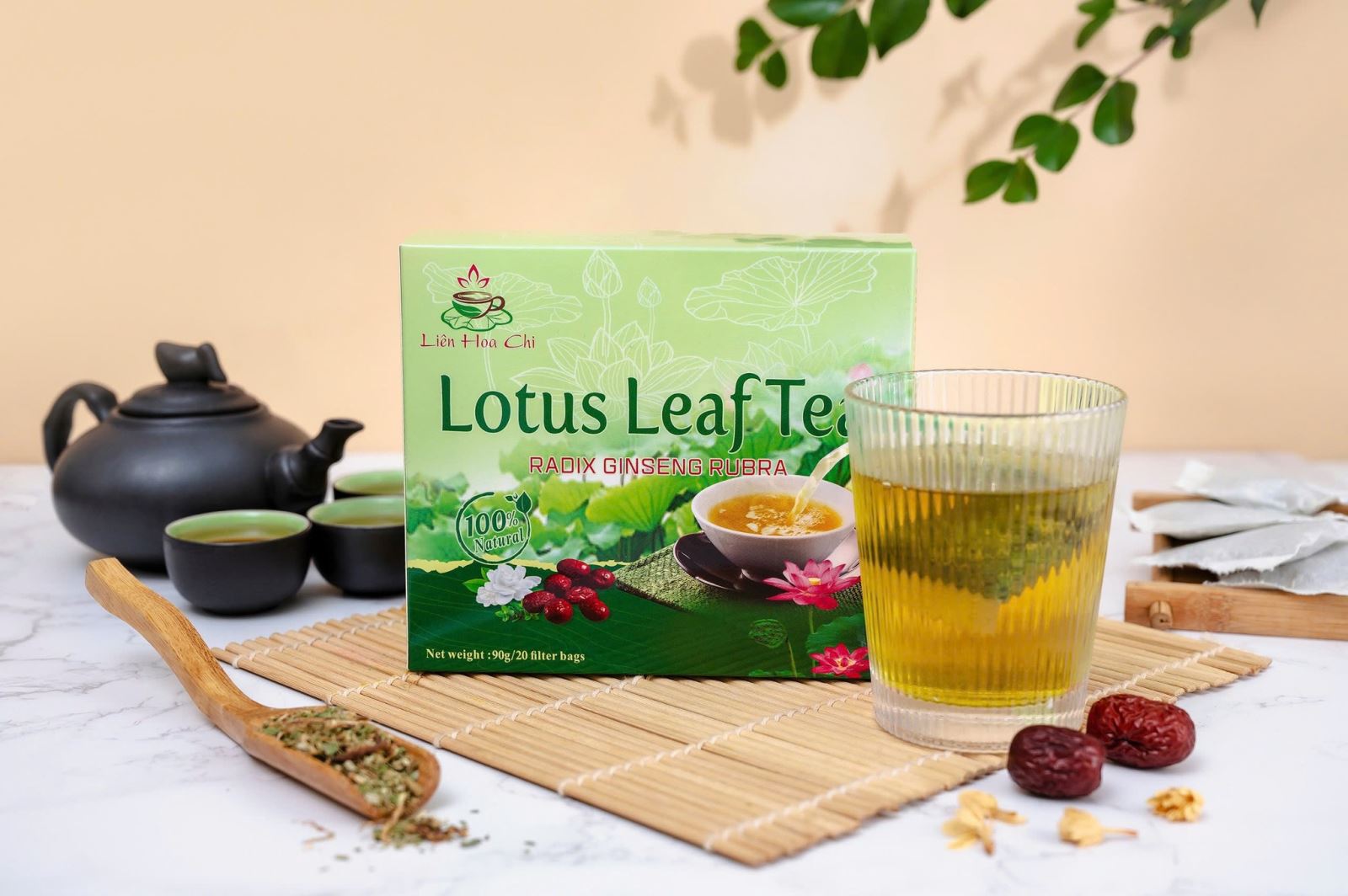 Thanh lọc cơ thể, duy trì vóc dáng với trà lá sen hồng sâm Liên Hoa Chi
