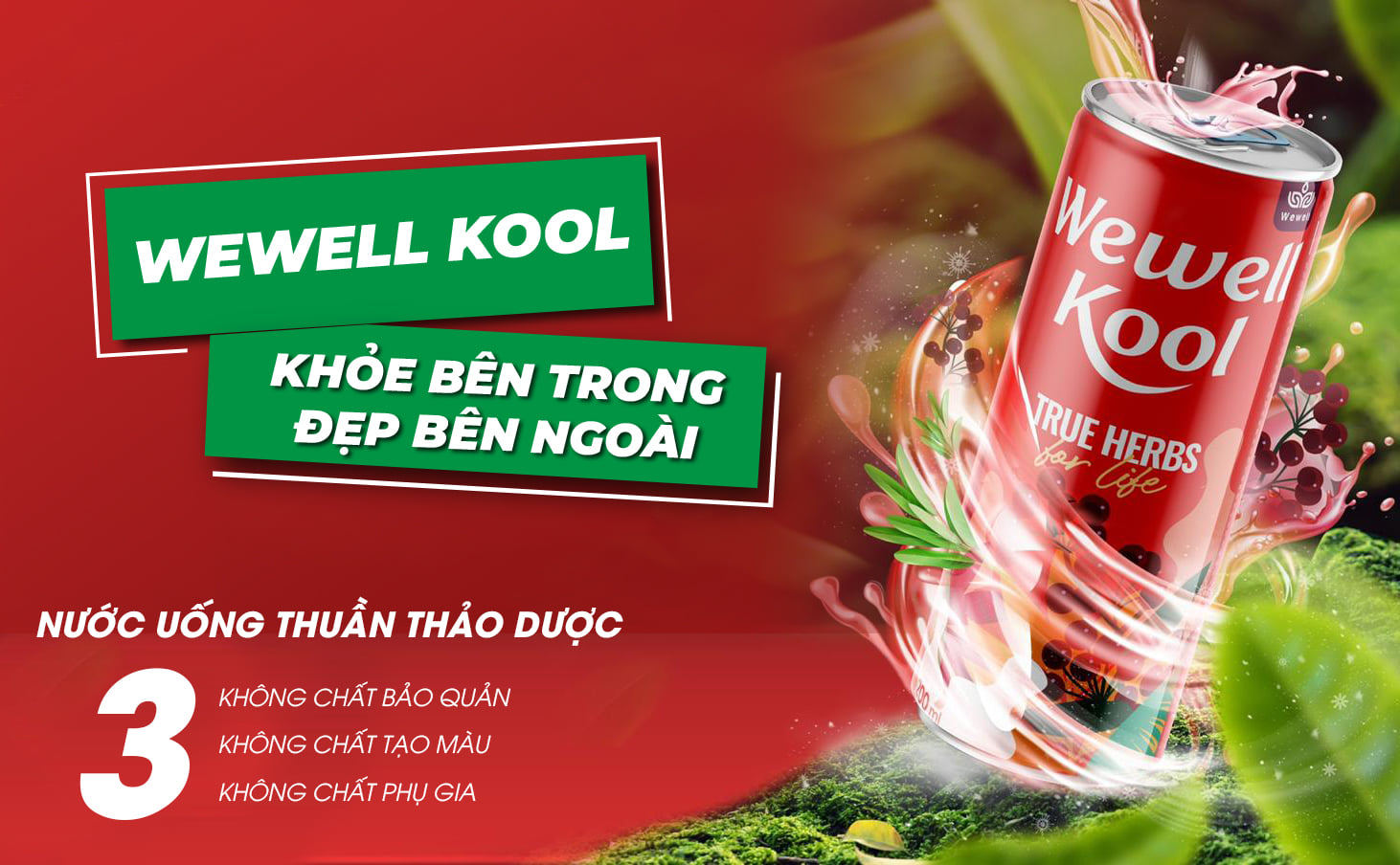 Đánh thức cơ thể với nước uống thảo dược Wewell Kool