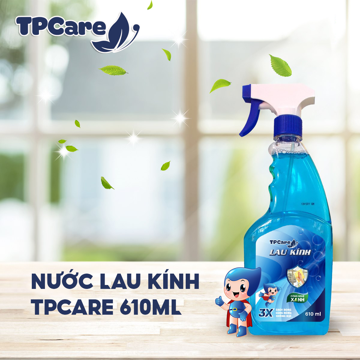 Nước lau kính TPCare - Giải pháp hoàn hảo cho không gian sống sạch bóng