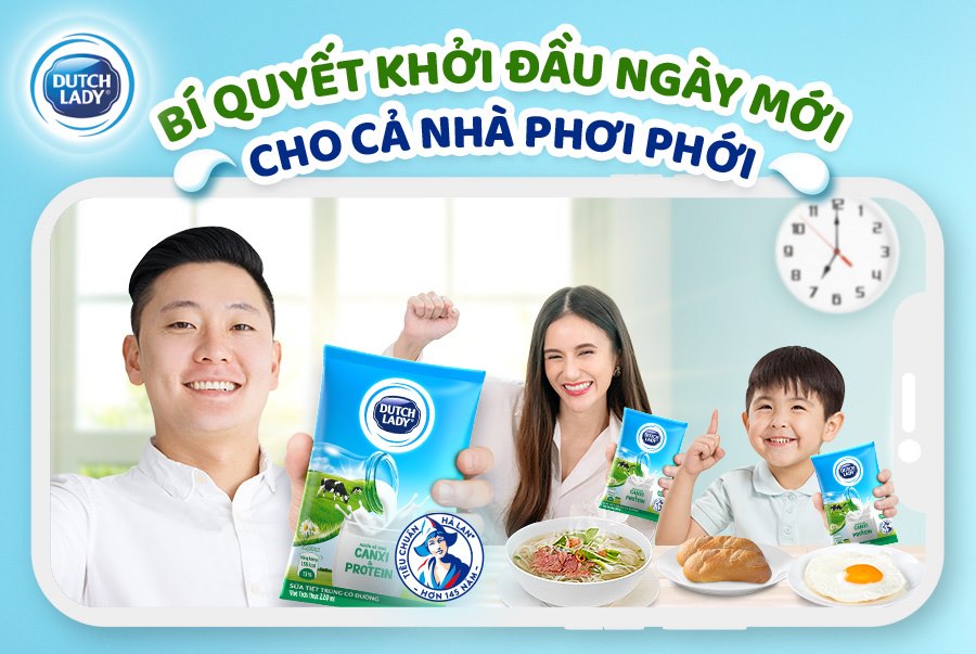 Khởi đầu ngày mới khỏe mạnh với sữa tươi tiệt trùng Dutch Lady