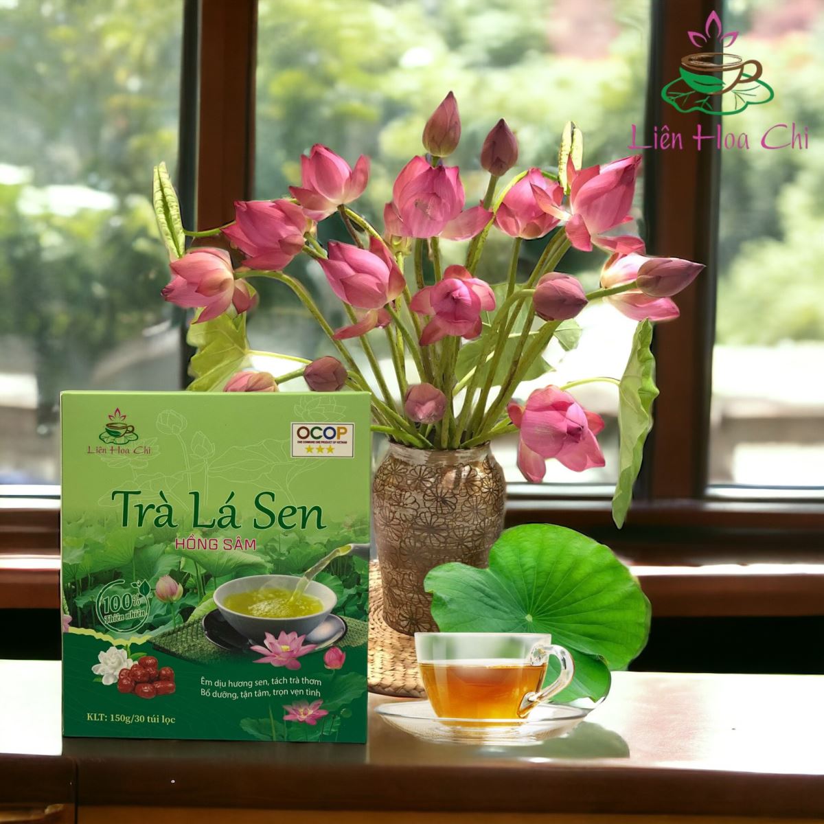 Thanh lọc cơ thể, duy trì vóc dáng với trà lá sen hồng sâm Liên Hoa Chi