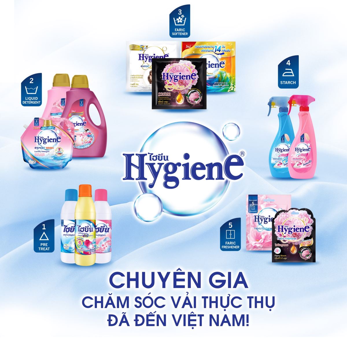 Ngát hương ủi nhàn với nước xịt thơm quần áo Hygiene