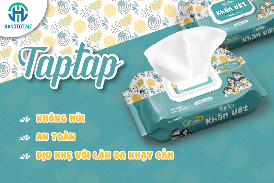 Duy trì sự sảng khoái suốt cả ngày với khăn ướt Taptap không mùi