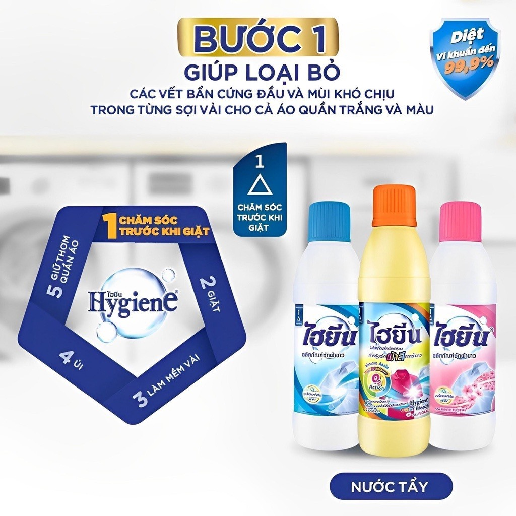 Nước tẩy quần áo Hygiene - Mang đến sự tự tin với quần áo sạch bong, thơm mát