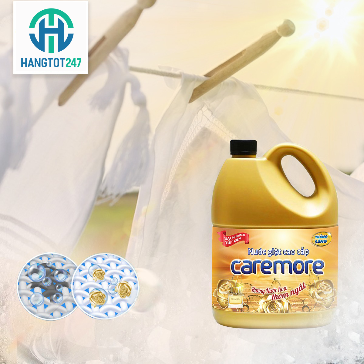 Nâng tầm giặt là với nước giặt Caremore hương nước hoa
