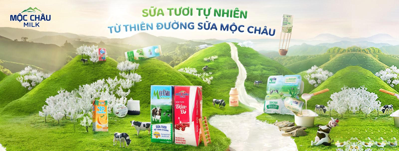 Sự tươi ngon tự nhiên từ sữa tươi tiệt trùng Mộc Châu cho gia đình bạn