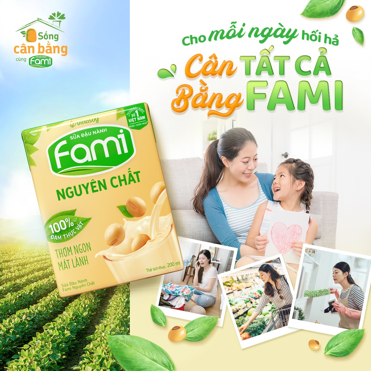 Tận hưởng một ngày tươi mới với sữa đậu nành nguyên chất Fami tốt cho sức khỏe