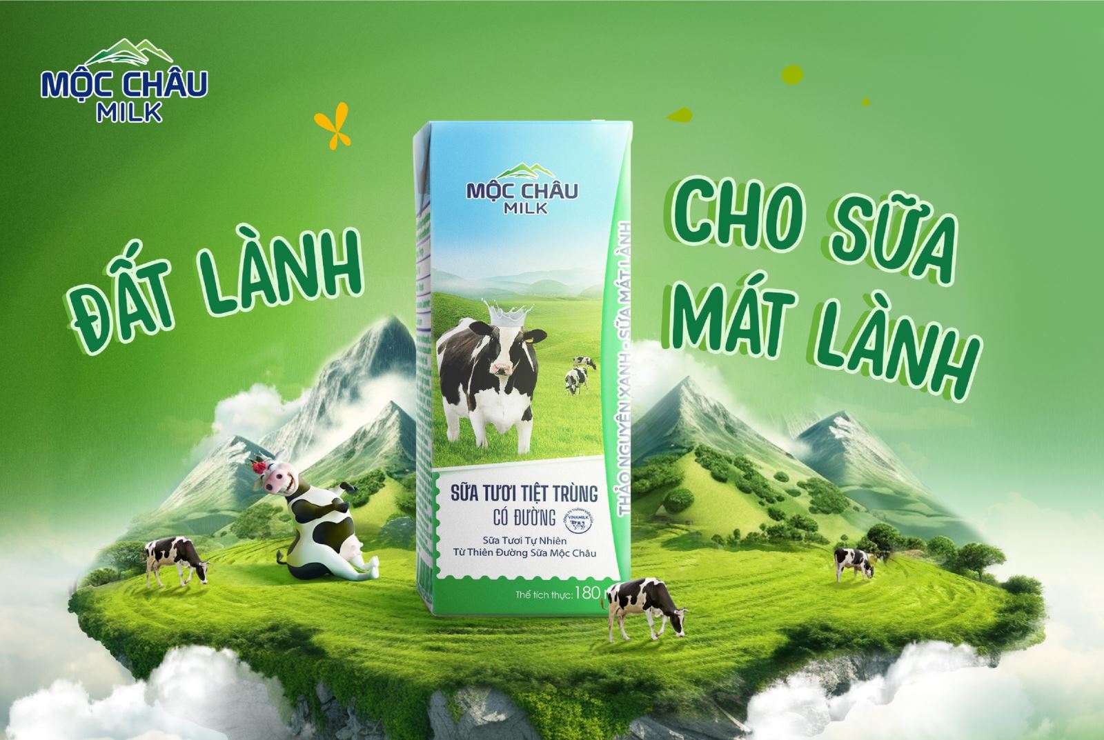 Sự tươi ngon tự nhiên từ sữa tươi tiệt trùng Mộc Châu cho gia đình bạn