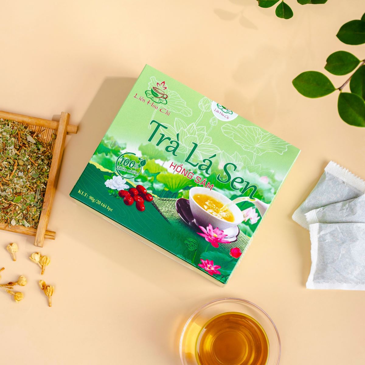 Thanh lọc cơ thể, duy trì vóc dáng với trà lá sen hồng sâm Liên Hoa Chi