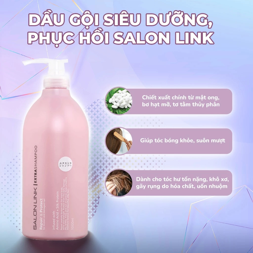 Salon Link Extra - Bộ đôi dầu gội xả mang đến mái tóc suôn mượt và chắc khỏe