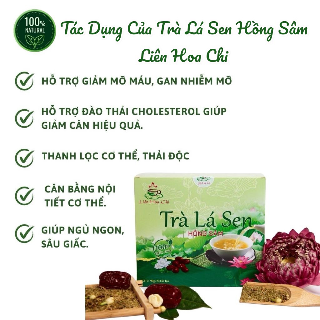 Thanh lọc cơ thể, duy trì vóc dáng với trà lá sen hồng sâm Liên Hoa Chi