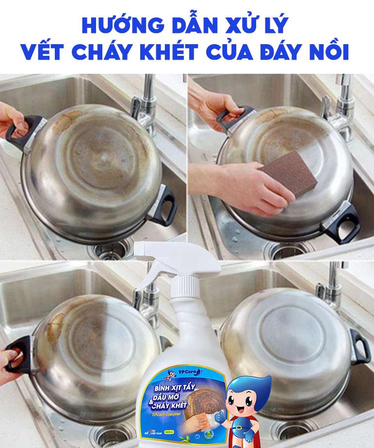 Đánh bay dầu mỡ cứng đầu với nước tẩy rửa TPCare