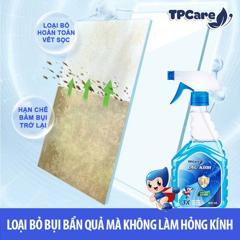 Kính sáng trong, bóng loáng nhờ nước lau kính TPCare – Không thể thiếu trong mỗi gia đình!