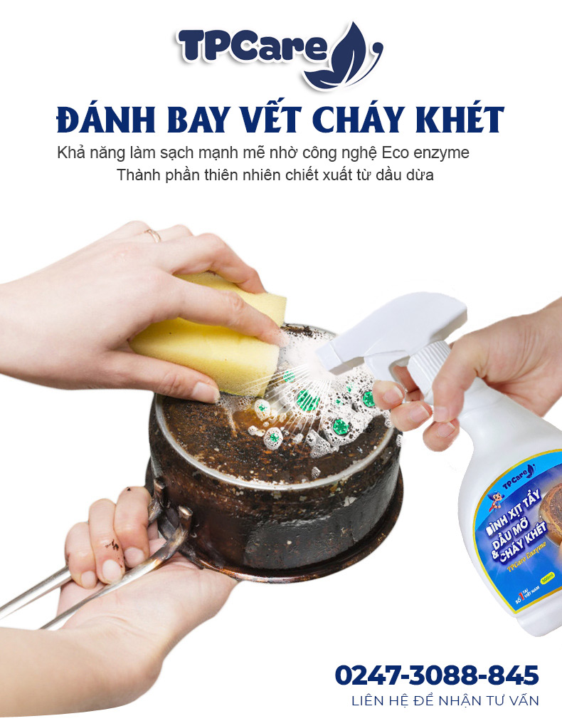 Đánh bay dầu mỡ cứng đầu với nước tẩy rửa TPCare