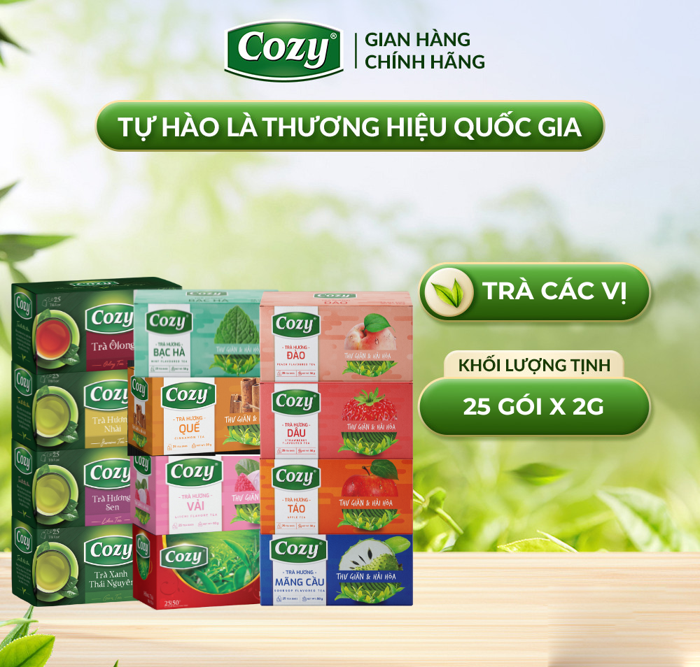 Trà túi lọc Cozy - hương vị tự nhiên, chất lượng tinh tế, trải nghiệm tuyệt vời