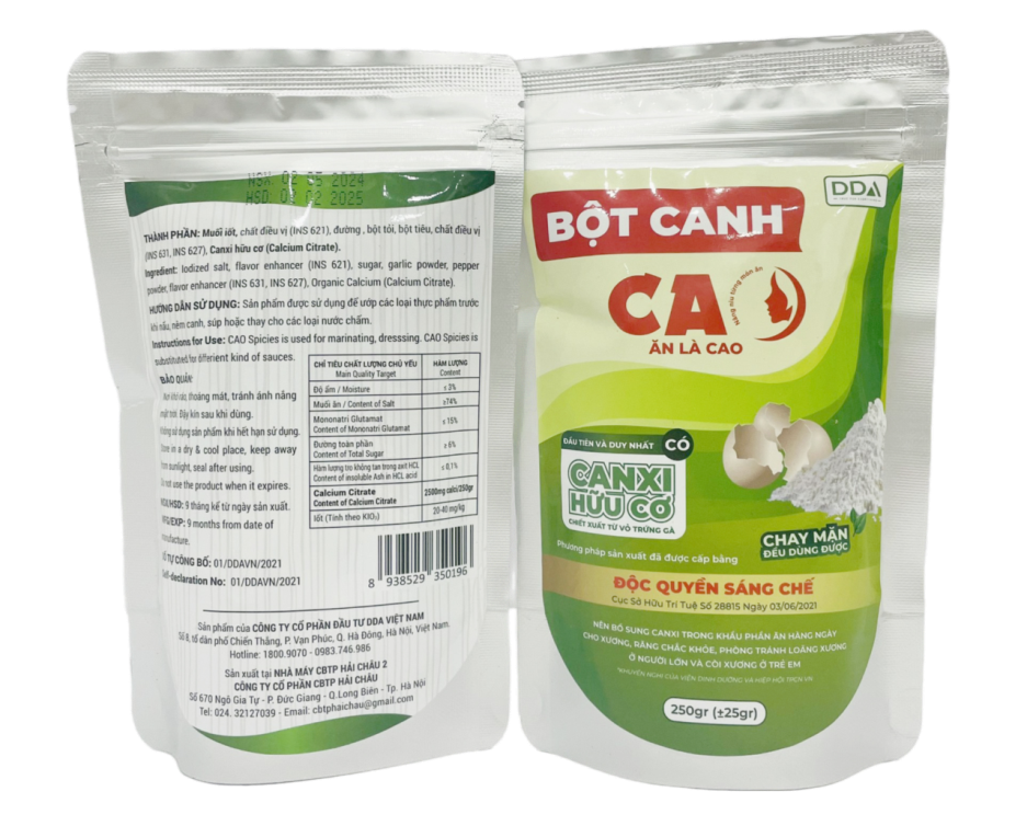 Tăng cường canxi với bột canh hữu cơ CAO