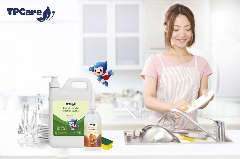 Rửa bát thật vui, chẳng lo hại da cùng nước rửa bát TPCare