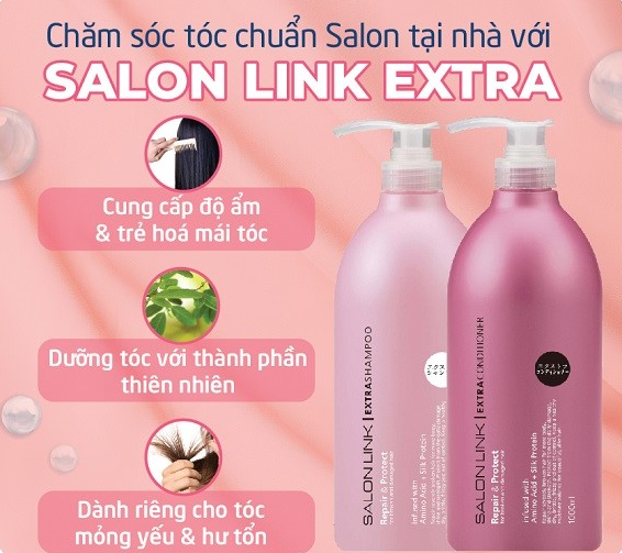 Salon Link Extra - Bộ đôi dầu gội xả mang đến mái tóc suôn mượt và chắc khỏe