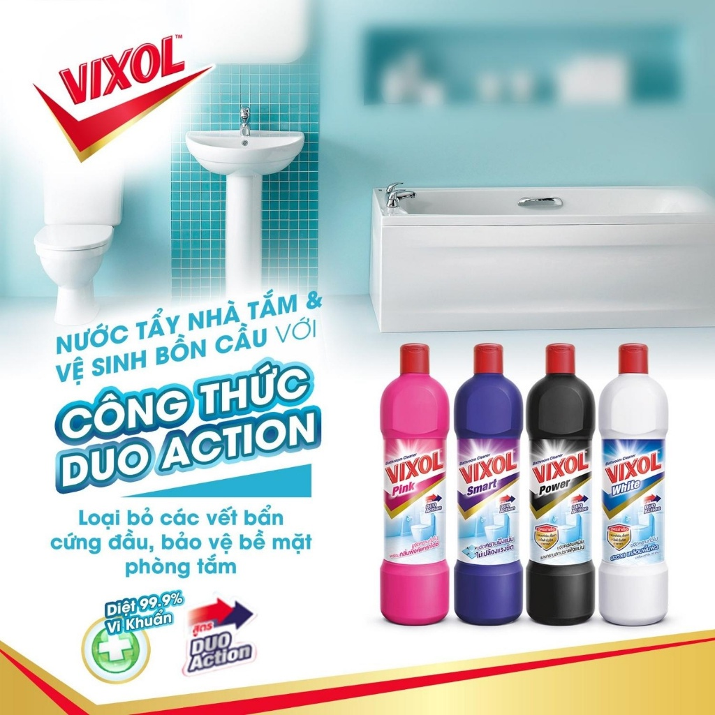 Sử dụng VIXOL - Giải pháp hoàn hảo cho bồn cầu luôn sạch bóng, không mùi không vi khuẩn