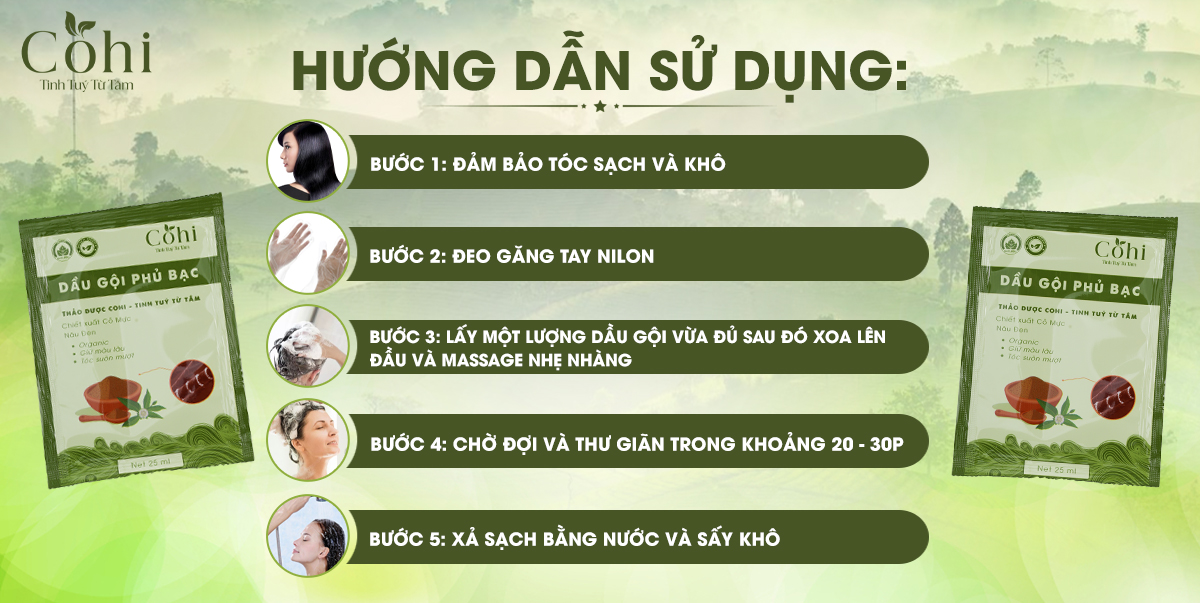 Dầu gội phủ bạc Cohi - Chỉn chu từng chi tiết để mang đến sự hoàn hảo cho tóc bạc của bạn