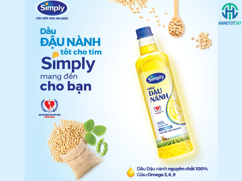 Dầu đậu nành Simply - Hương vị tự nhiên, dinh dưỡng tuyệt vời, đảm bảo sức khỏe