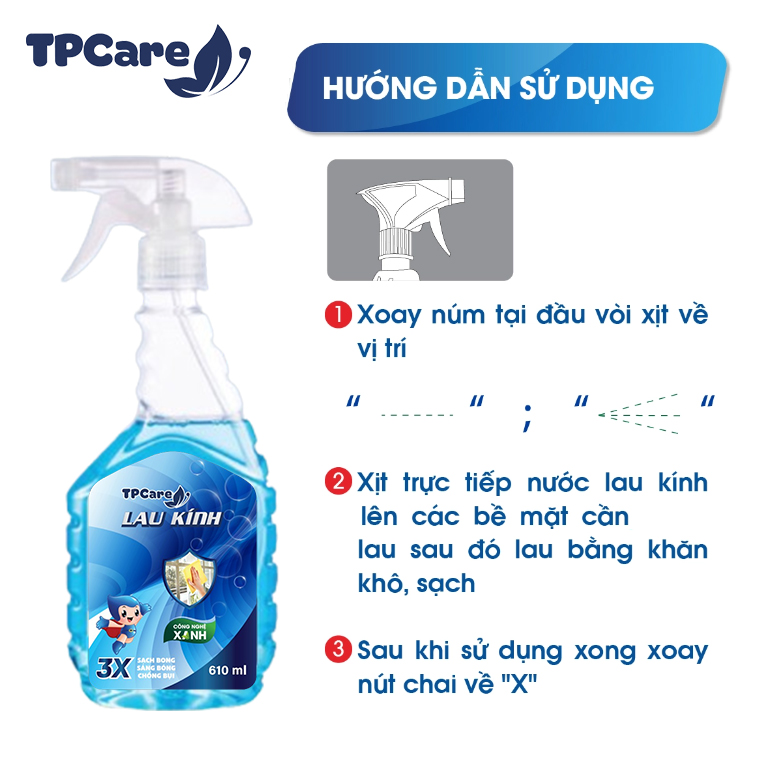 Kính sáng trong, bóng loáng nhờ nước lau kính TPCare – Không thể thiếu trong mỗi gia đình!