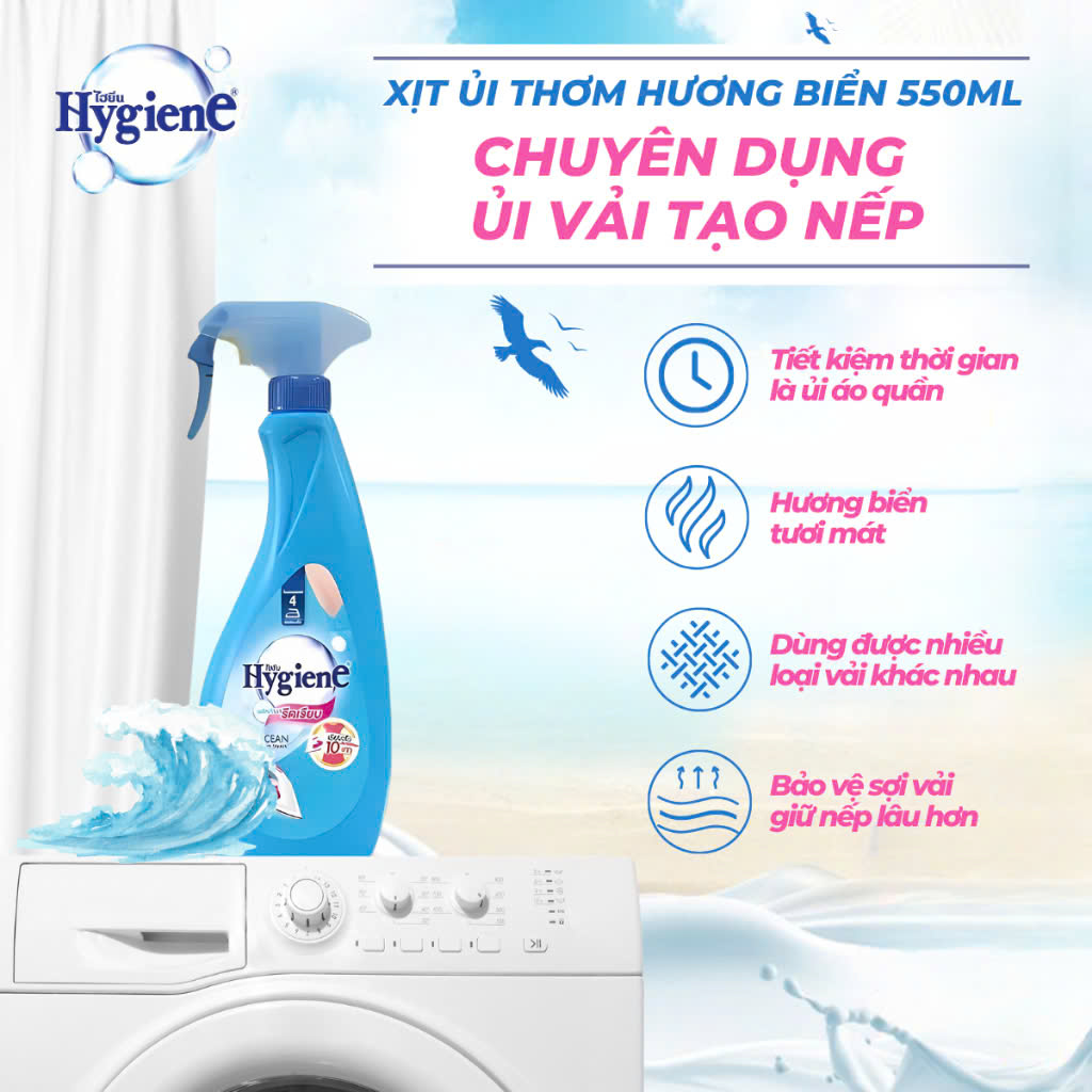 Ngát hương ủi nhàn với nước xịt thơm quần áo Hygiene